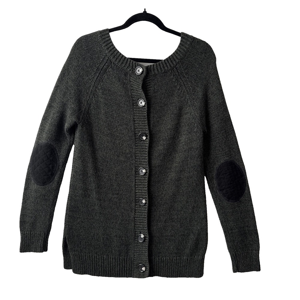 Market & Spruce Green Back Button Elbow Patch Knit Sweater Tunic Women's M Boho‎